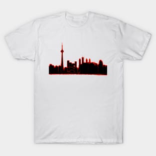 Toronto Skyline in Red and Black T-Shirt